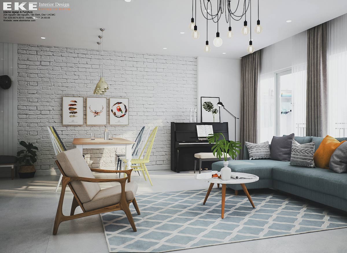 Thiết kế nội thất căn hộ Sunrise Riverside 96m2