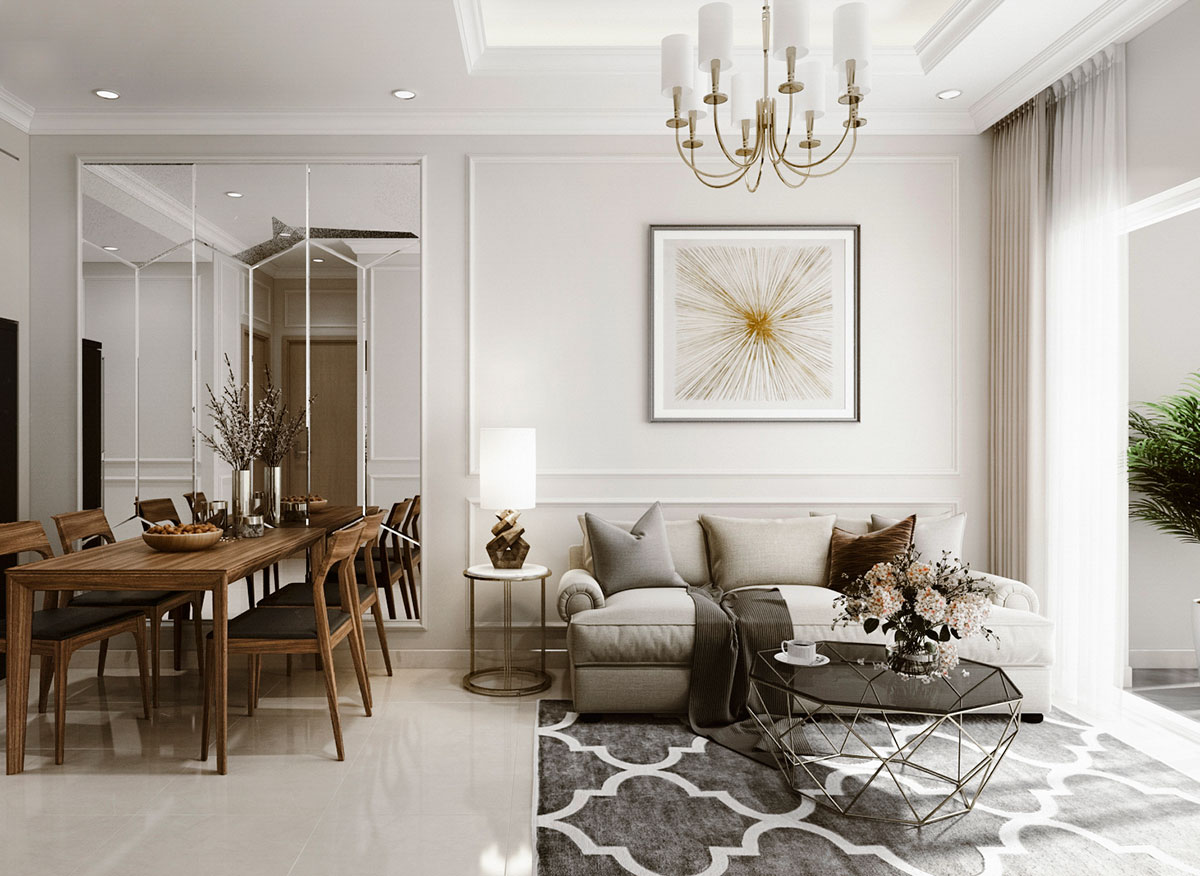 Thiết kế nội thất căn hộ Golden Mansion 60m2