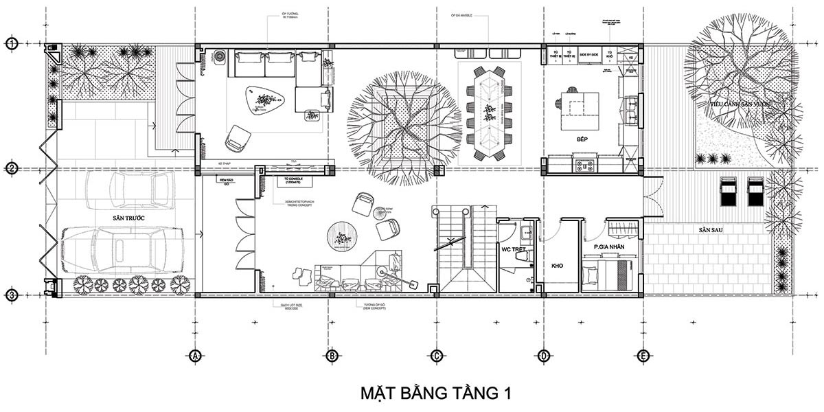 Mặt bằng bố trí nội thất nhà ở biệt thự
